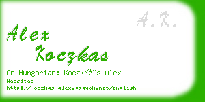 alex koczkas business card